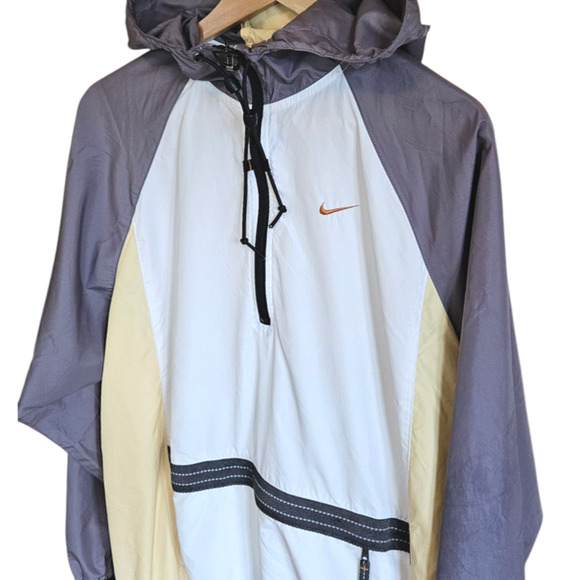 Vintage 90s Nike Anorack Half Zip Lightweight Jacket White Women's Large (12-14) - Picture 2 of 10